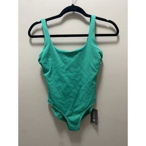 Athleta Green One Piece Swimsuit Sporty Design